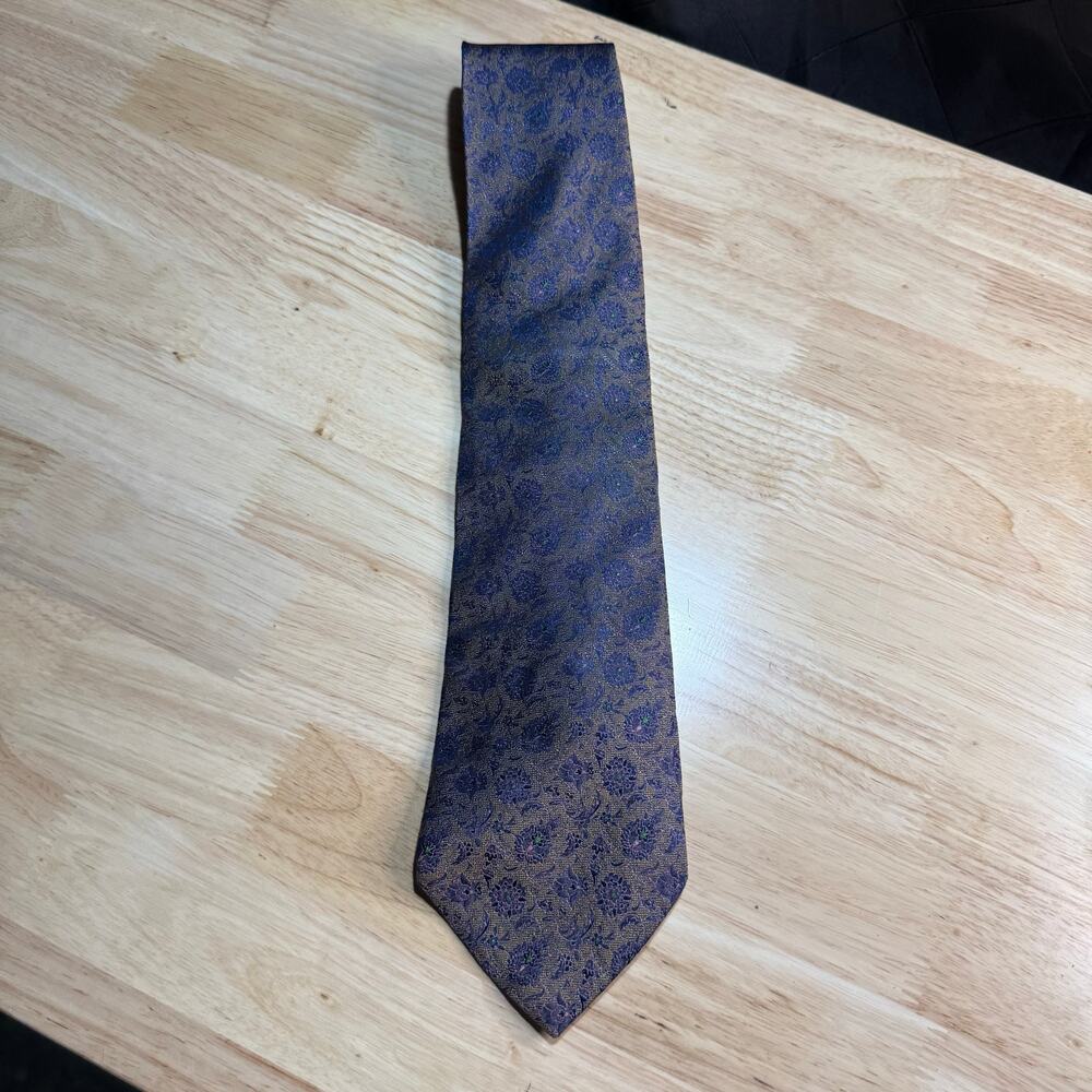 ST DUPONT Paris Made in Italy 100% Silk Blue Necktie